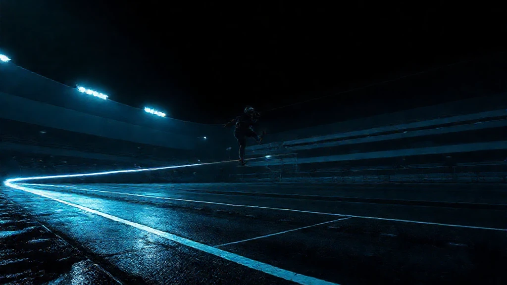 Light streaks racing across wet tarmac