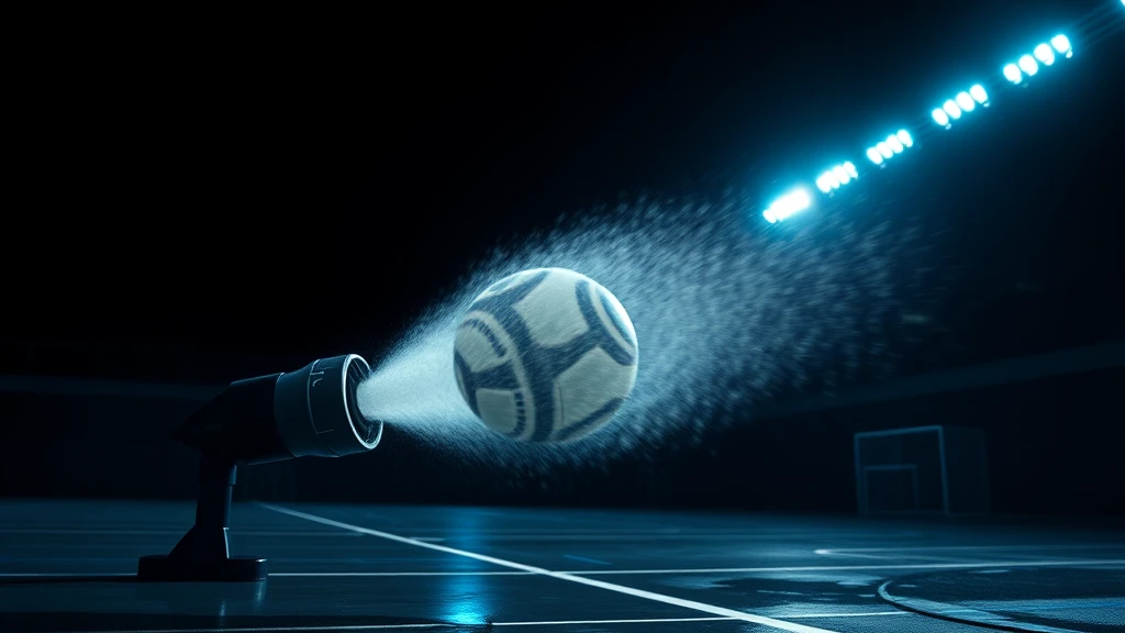 A ball launching out of a training machine
